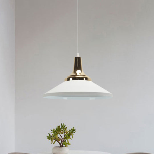 Modern Shallow Cone Pendant Light - Aluminum Hanging Lamp For Hotel Kitchen