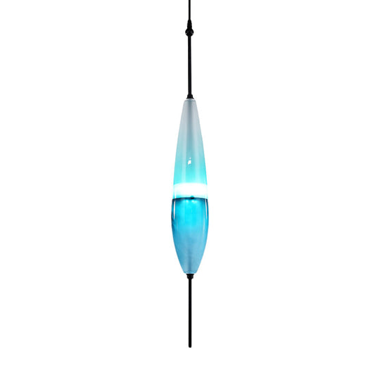 Modern Blue Teardrop Pendant Lamp With Glass Shade In White/Warm Light / White C