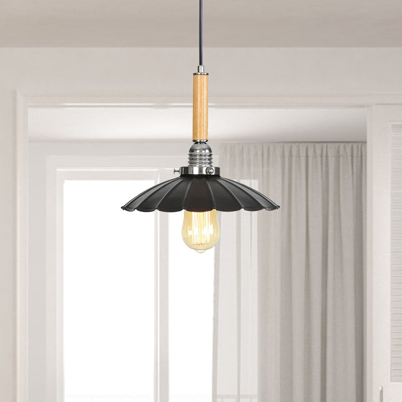Adjustable Cord Scalloped Pendant Light - Indoor Lighting Fixture For Dining Table