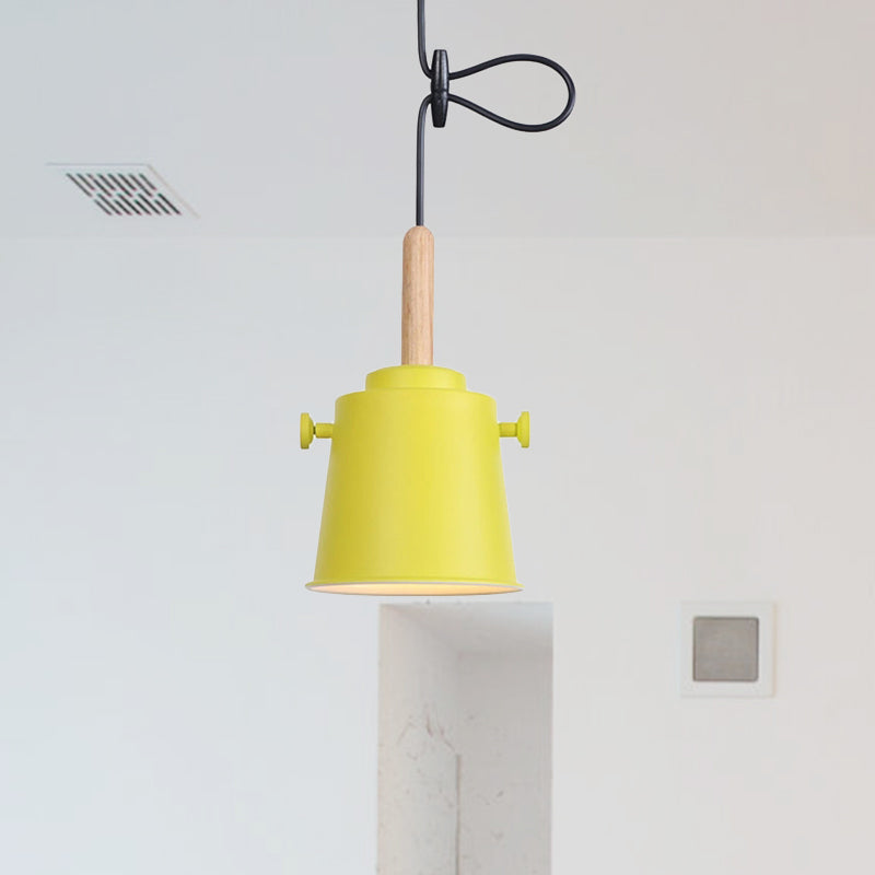 Lampe suspendue simple à cordon réglable et élégante - Lampe suspendue moderne en métal et bois