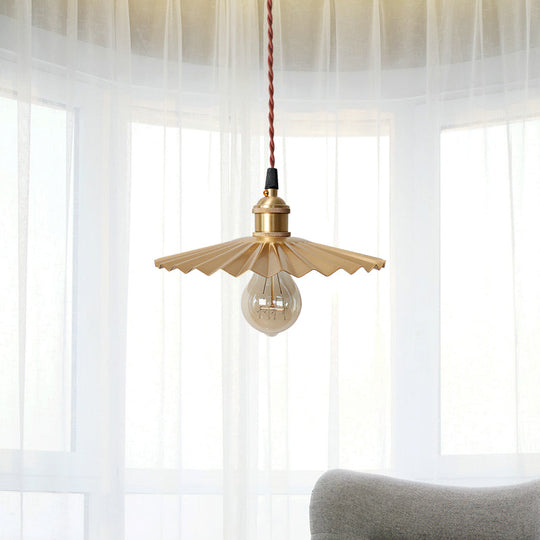 Modern Black/Red Metallic Scalloped Hanging Ceiling Light - Stylish Head Pendant for Bedside