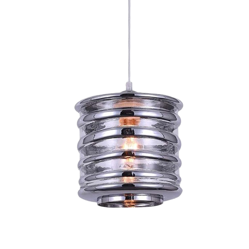 Contemporary Glass Pendant Lighting - Swirl Design Silver/Rose Gold/Amber 1-Light Hanging Ceiling