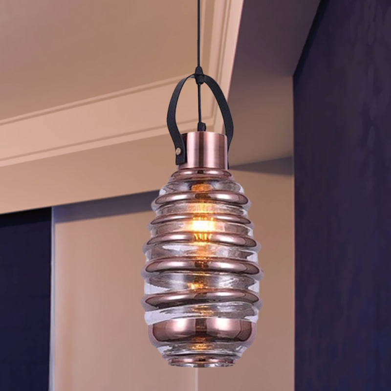 Contemporary Glass Pendant Lighting - Swirl Design Silver/Rose Gold/Amber 1-Light Hanging Ceiling