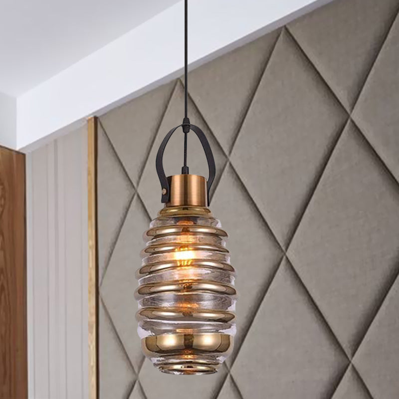 Contemporary Glass Pendant Lighting - Swirl Design Silver/Rose Gold/Amber 1-Light Hanging Ceiling