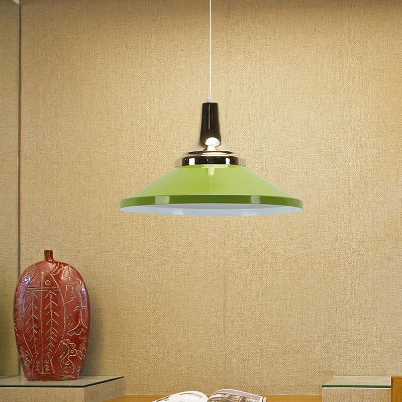 Modern Shallow Pyramid Pendant Lamp - Aluminum, Polished Finish - Ideal for Corridor Lighting