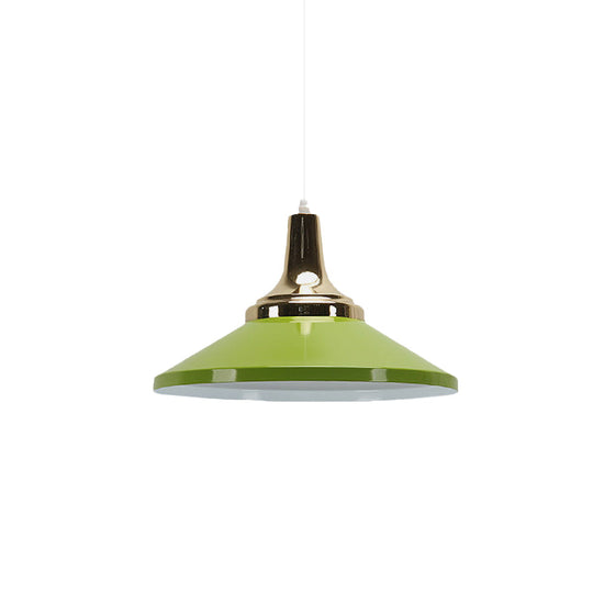Contemporary Pyramid Pendant Lamp: Aluminum Polished Finish 1-Bulb Light For Corridor