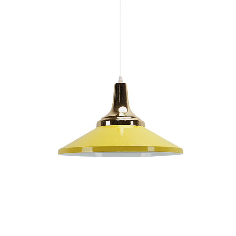 Modern Shallow Pyramid Pendant Lamp - Aluminum, Polished Finish - Ideal for Corridor Lighting