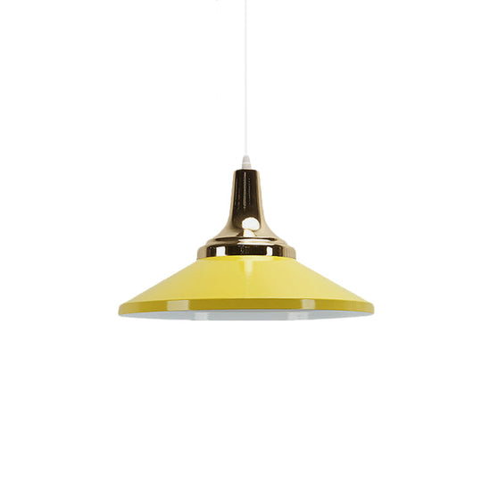 Modern Shallow Pyramid Pendant Lamp - Aluminum, Polished Finish - Ideal for Corridor Lighting