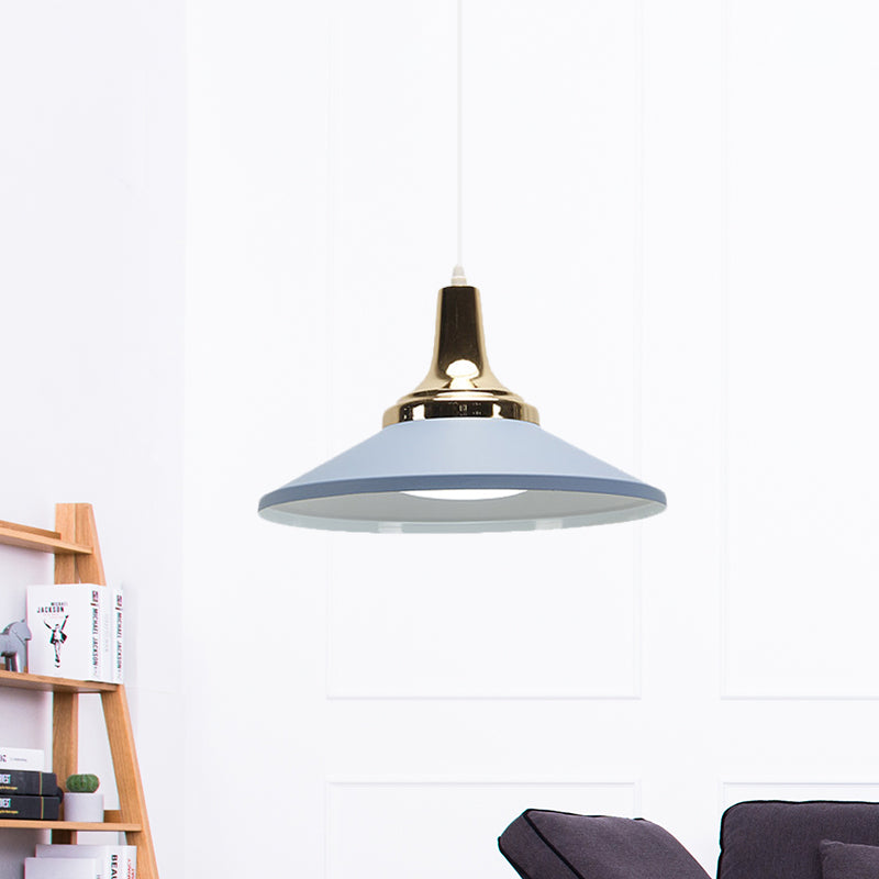 Modern Shallow Pyramid Pendant Lamp - Aluminum, Polished Finish - Ideal for Corridor Lighting