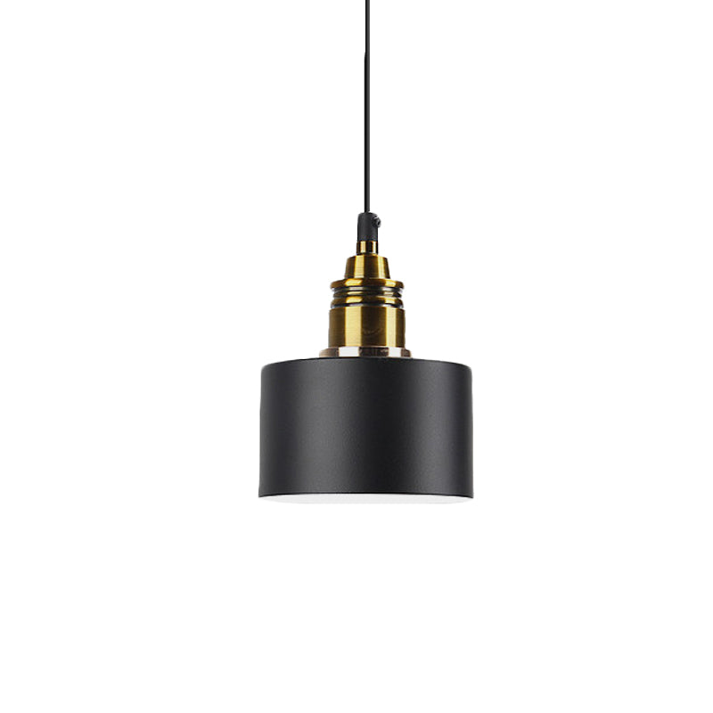 Modern Monochrome Round Shade Hanging Light - Stylish Aluminum Pendant for Study Room