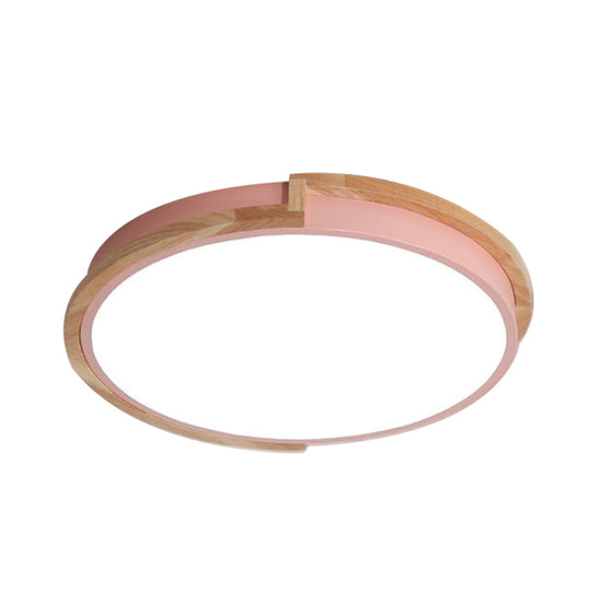 Nordic Stylish Acrylic Round Flush Ceiling Light in Warm/White Light for Living Room or Porch