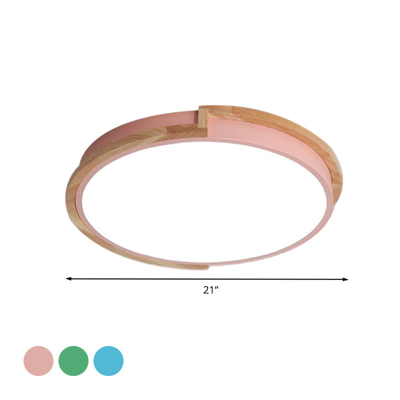 Nordic Stylish Acrylic Round Flush Ceiling Light in Warm/White Light for Living Room or Porch