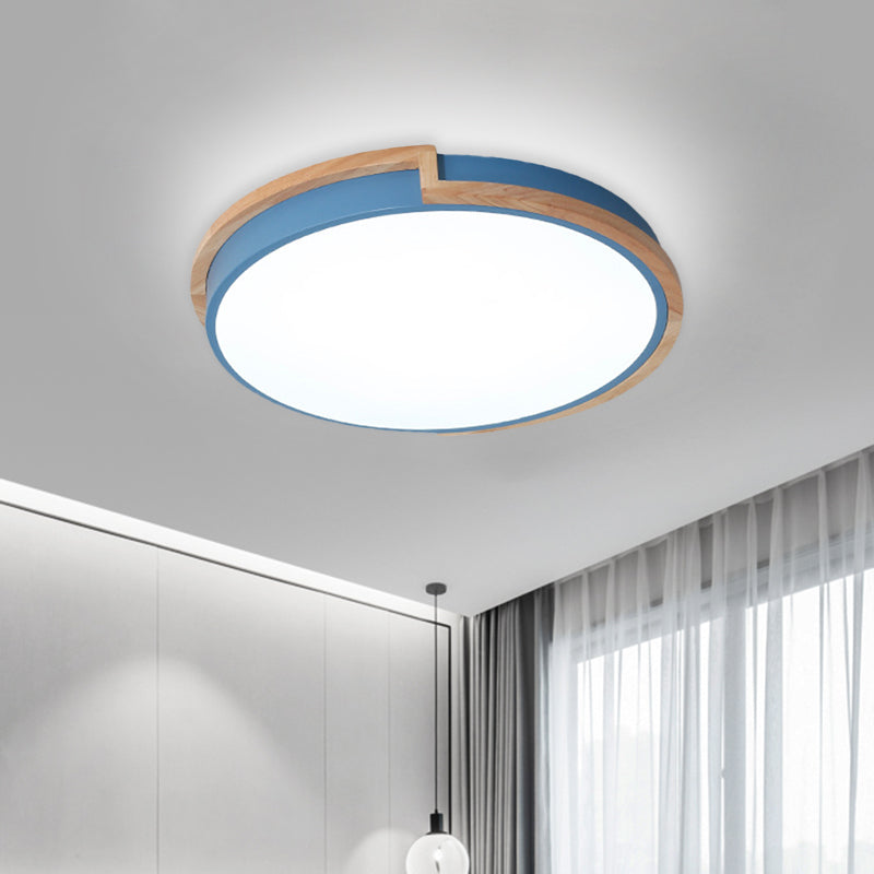 Nordic Stylish Acrylic Round Flush Ceiling Light in Warm/White Light for Living Room or Porch