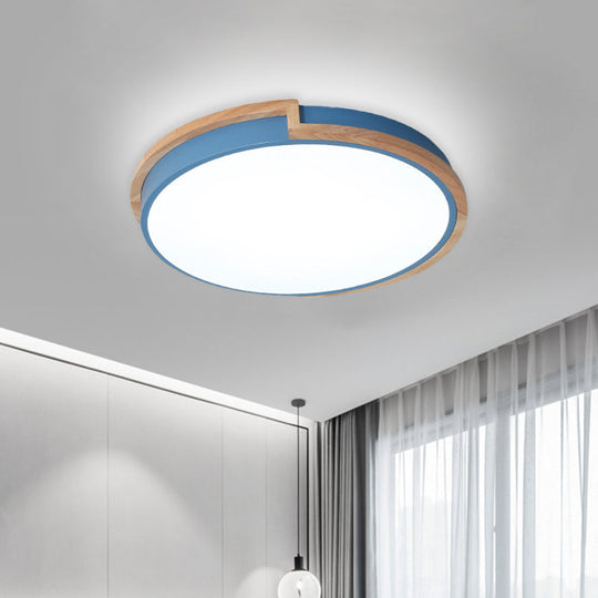 Nordic Stylish Acrylic Round Flush Ceiling Light in Warm/White Light for Living Room or Porch