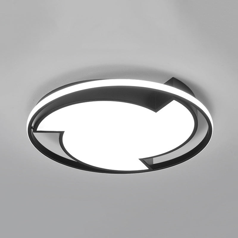 Child Bedroom Cartoon Tornado LED Ceiling Light in Acrylic Black - Flush Ceiling Lamp