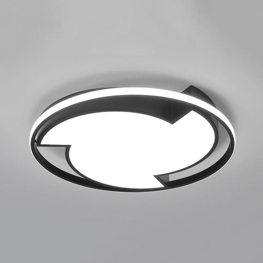 Child Bedroom Cartoon Tornado LED Ceiling Light in Acrylic Black - Flush Ceiling Lamp