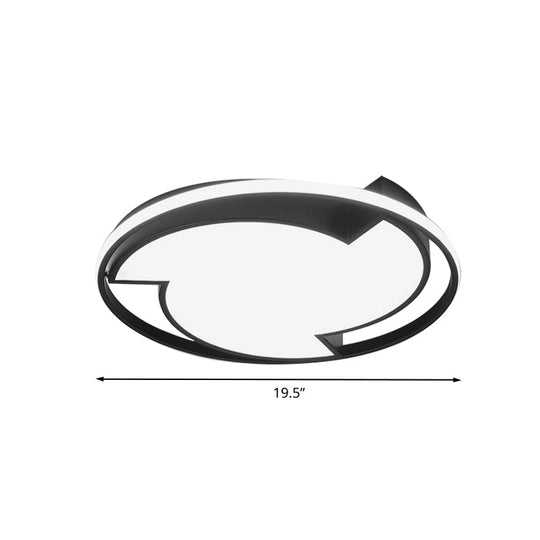 Child Bedroom Cartoon Tornado LED Ceiling Light in Acrylic Black - Flush Ceiling Lamp