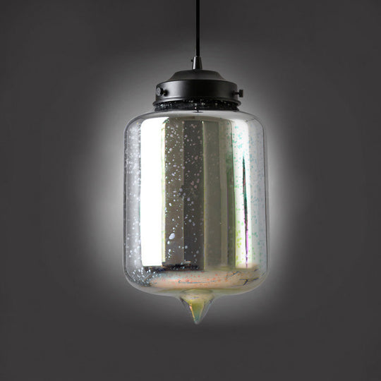 Modern Glass Pendant Lighting - Colorful 3-D Cylinder/Oval/Cone Shape Chrome Led Ceiling Lamp