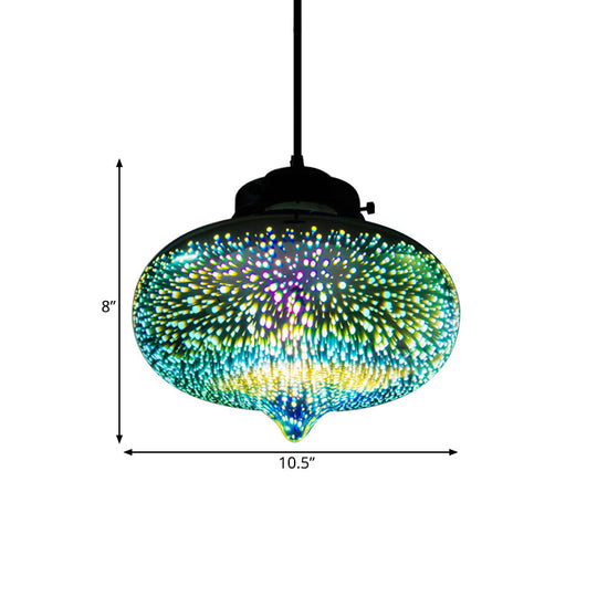 Modern Glass Pendant Lighting - Colorful 3-D Cylinder/Oval/Cone Shape Chrome Led Ceiling Lamp