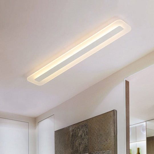 Modern LED Acrylic Flush Mount Light - 16"/23.5"/31.5" Wide, White Ceiling Fixture with Warm/White Light