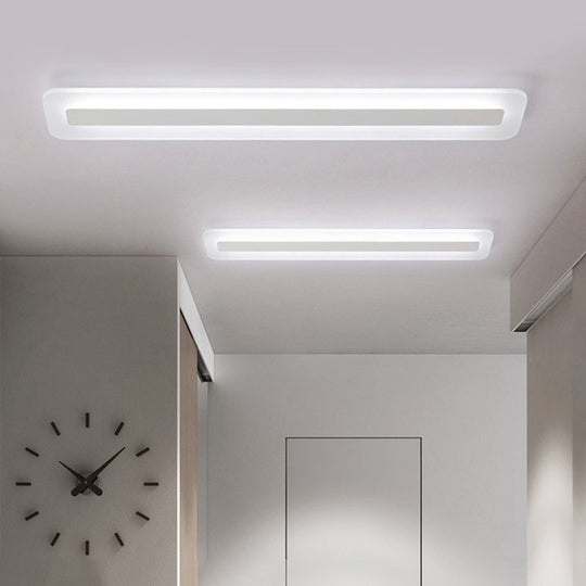 Modern LED Acrylic Flush Mount Light - 16"/23.5"/31.5" Wide, White Ceiling Fixture with Warm/White Light