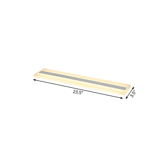 Modern LED Acrylic Flush Mount Light - 16"/23.5"/31.5" Wide, White Ceiling Fixture with Warm/White Light