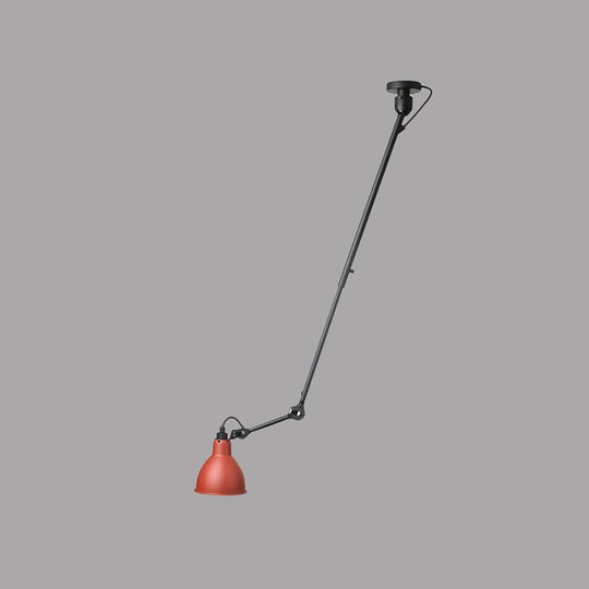 Modern Dome Pendant Lamp with Articulating Arm - Black/Gray Ceiling Light for Kitchen