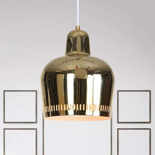 Adjustable Mirror Bell Pendant Lamp For Modern Living Rooms Gold