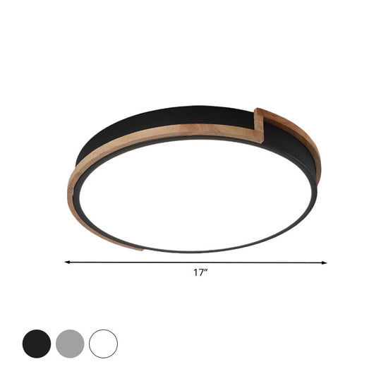 Plafonnier LED Slim Drum pour chambre à coucher - Choix de 3 tailles en noir, gris ou blanc