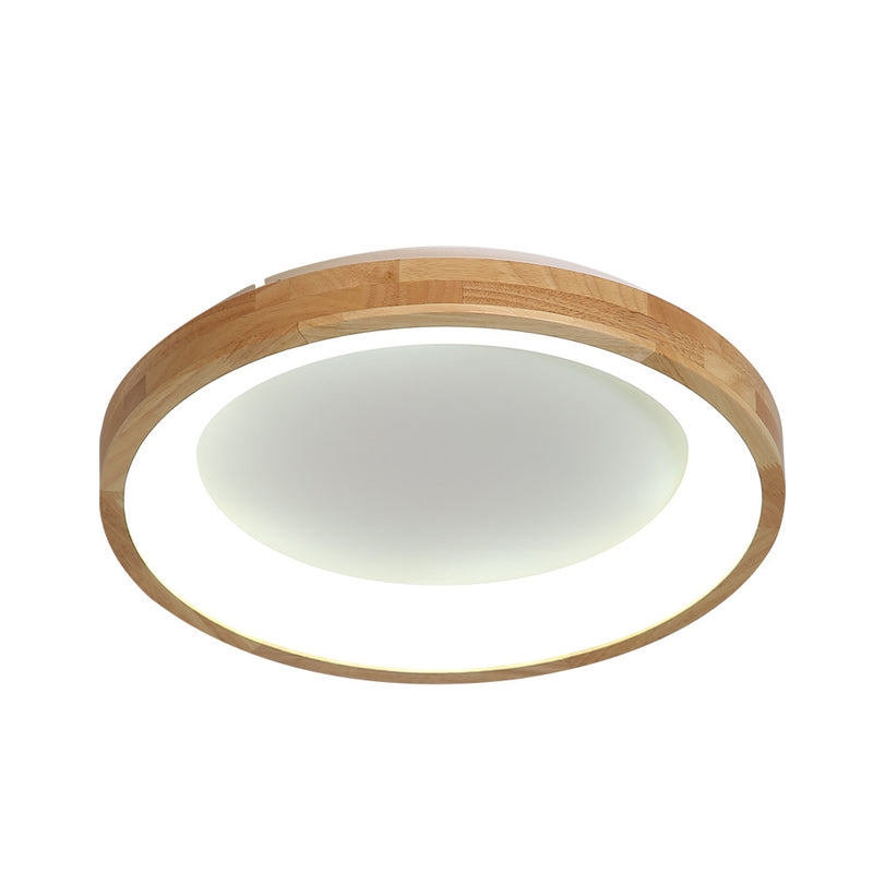 12"/16"/19.5" Nordic Wood & Acrylic Circular LED Flush-mount Light - Unique Hallway Ceiling Fixture