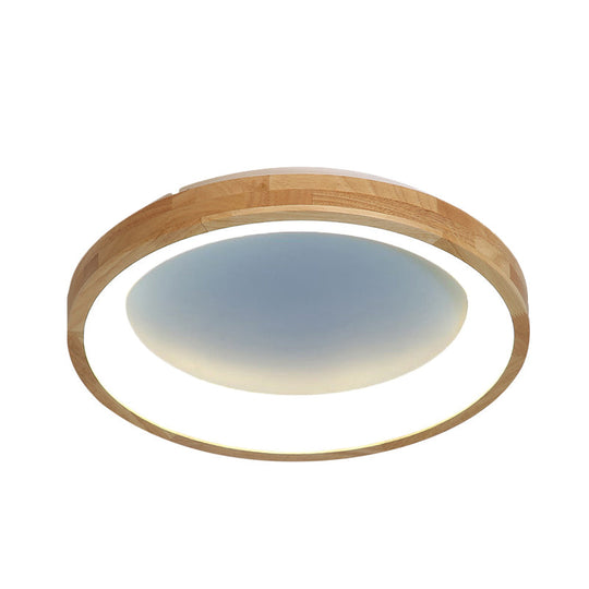 12"/16"/19.5" Nordic Wood & Acrylic Circular LED Flush-mount Light - Unique Hallway Ceiling Fixture