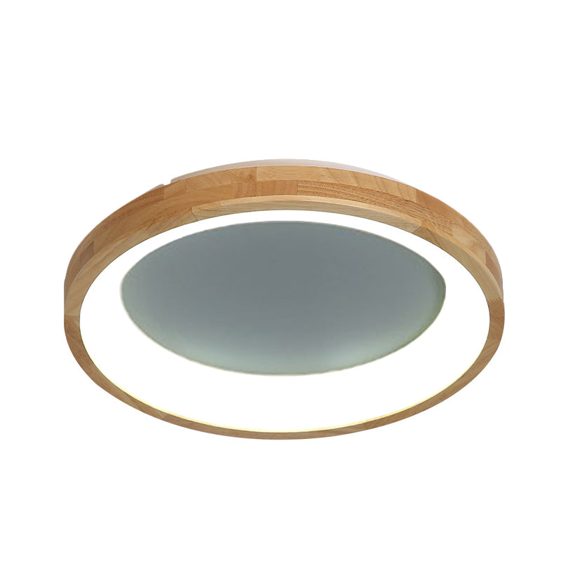 12"/16"/19.5" Nordic Wood & Acrylic Circular LED Flush-mount Light - Unique Hallway Ceiling Fixture