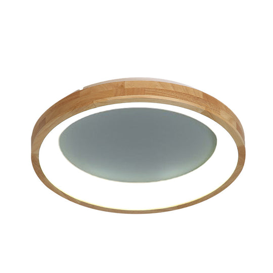 12"/16"/19.5" Nordic Wood & Acrylic Circular LED Flush-mount Light - Unique Hallway Ceiling Fixture