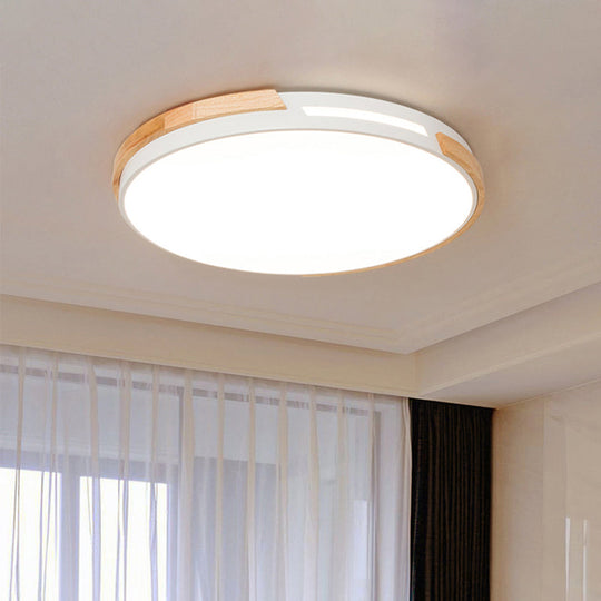 Modern LED Circle Flush Ceiling Light with Macaron Style Acrylic in Green/Grey/White - Ideal for Dining Room Corridor
