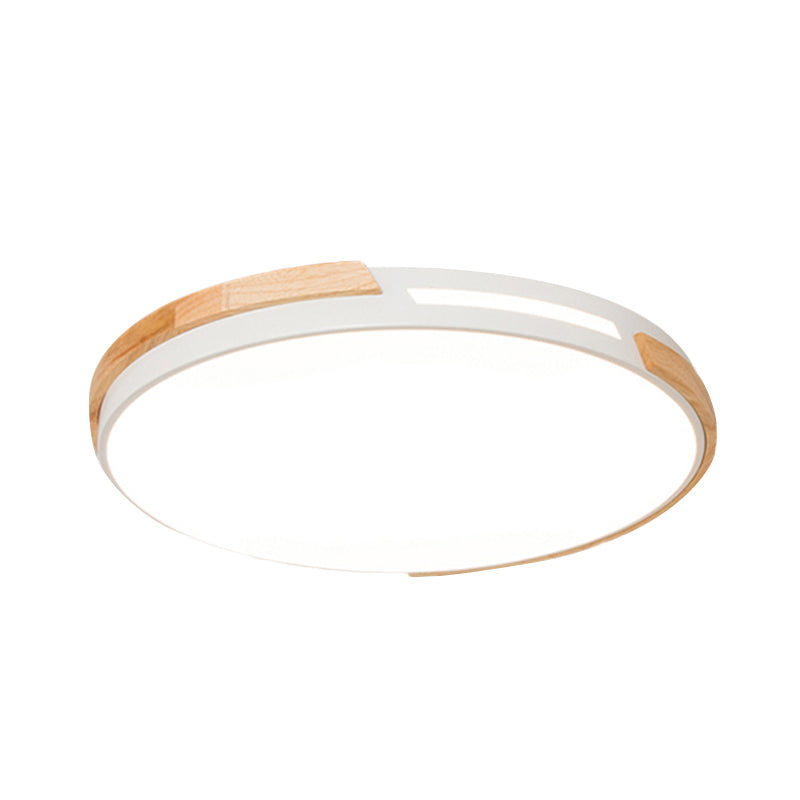 Modern LED Circle Flush Ceiling Light with Macaron Style Acrylic in Green/Grey/White - Ideal for Dining Room Corridor