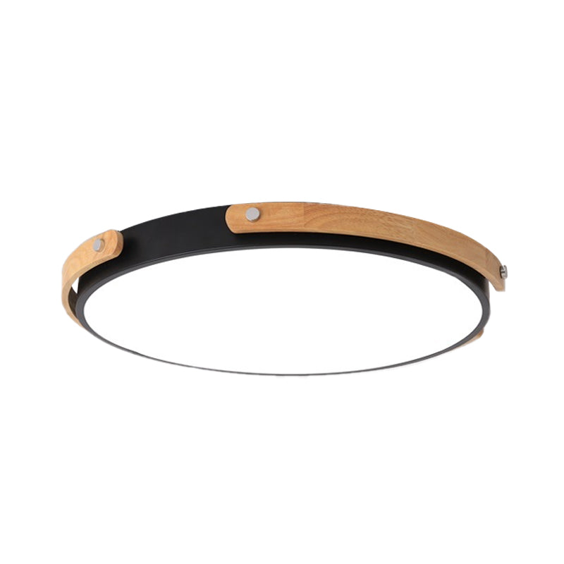 Modern LED Ceiling Lamp - Black/White Circle Bathroom Ceiling Mount Light - Warm/White Light