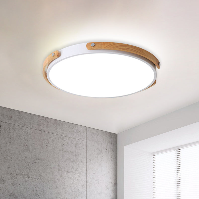Modern LED Ceiling Lamp - Black/White Circle Bathroom Ceiling Mount Light - Warm/White Light
