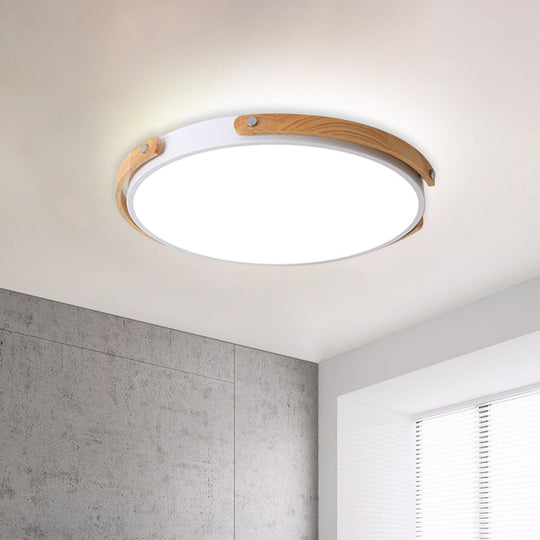 Modern LED Ceiling Lamp - Black/White Circle Bathroom Ceiling Mount Light - Warm/White Light