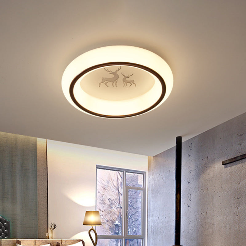 Nordic Acrylic LED Ceiling Light with Elk/Star/Hot Air Balloon Pattern - Flush Mount