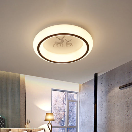 Nordic Acrylic LED Ceiling Light with Elk/Star/Hot Air Balloon Pattern - Flush Mount