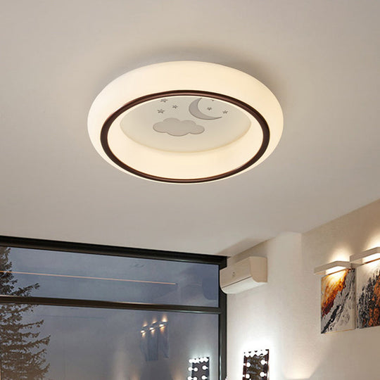 Nordic Acrylic LED Ceiling Light with Elk/Star/Hot Air Balloon Pattern - Flush Mount