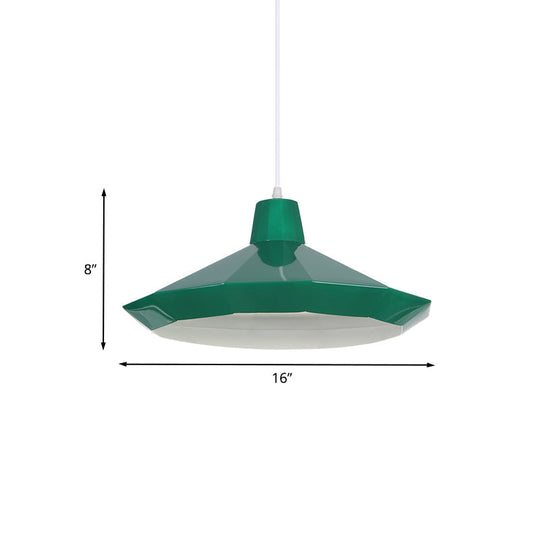 Macaron Yellow/Blue/Green Pendant Light Kit - 1-Light Hanging Lamp With Stylish Iron Shade Options