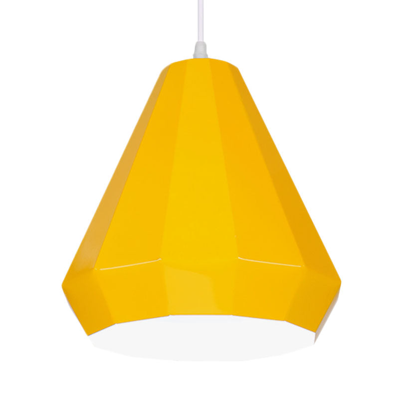 Macaron Yellow/Blue/Green Pendant Light Kit - 1-Light Hanging Lamp With Stylish Iron Shade Options