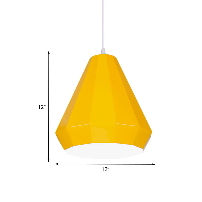 Macaron Yellow/Blue/Green Pendant Light Kit - 1-Light Hanging Lamp With Stylish Iron Shade Options