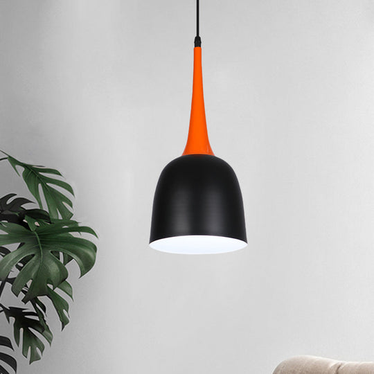 Black/White/Pink Pendulum Light Macaron Iron Down Lighting Pendant With Orange Grip Black