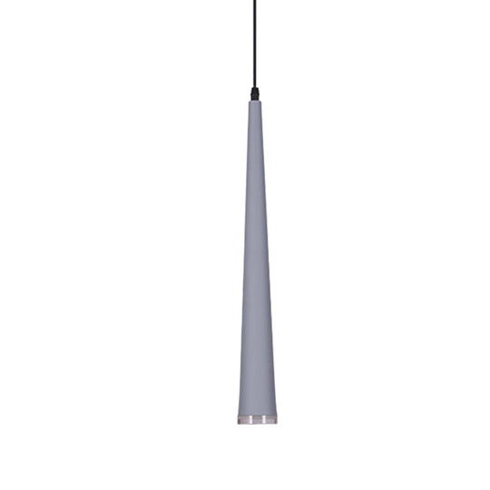 Mini Hanging Pendant Macaron Metal Light Fixture - 1 Bulb Grey/White/Red Ideal For Tables