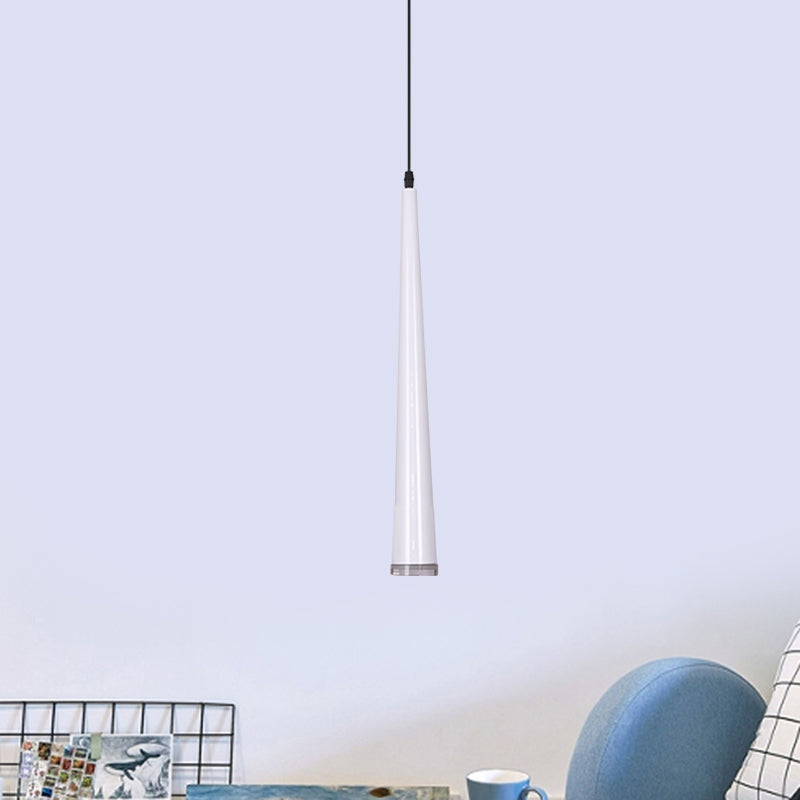 Mini Hanging Pendant Macaron Metal Light Fixture - 1 Bulb Grey/White/Red Ideal For Tables