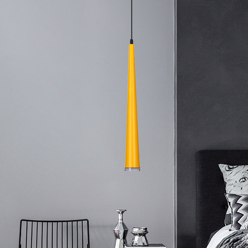 Mini Hanging Pendant Macaron Metal Light Fixture - 1 Bulb Grey/White/Red Ideal For Tables