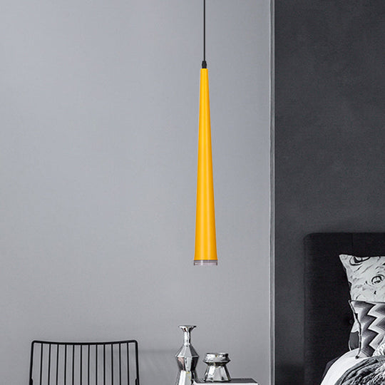 Mini Hanging Pendant Macaron Metal Light Fixture - 1 Bulb Grey/White/Red Ideal For Tables