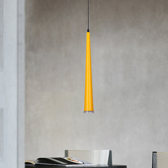 Mini Hanging Pendant Macaron Metal Light Fixture - 1 Bulb Grey/White/Red Ideal For Tables